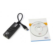 Перехідник USB 3.0 Type-A Ethernet RJ45 1000Mb Realtek RTL чорний (B00365) Перехідник USB 3.0 Type-A Ethernet RJ45 1000Mb Realtek RTL чорний (B00365)