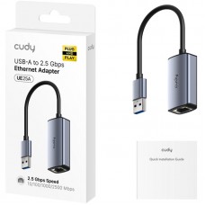 Перехідник USB 3.0 Type-A Ethernet RJ45 2500 Mb Cudy (UE25A)