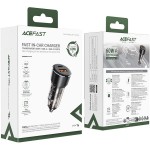 Автозарядка 2xUSB 60W (USB-C + USB-A) B12 Acefast (6974316282914)