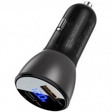Автозарядка 2xUSB 63W (USB-C + USB-A) B6 with digital display Acefast (6974316280972)