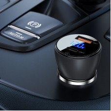 Автозарядка 2xUSB 63W (USB-C + USB-A) B6 with digital display Acefast (6974316280972)