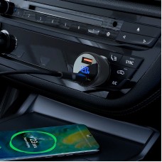 Автозарядка 2xUSB 63W (USB-C + USB-A) B6 with digital display Acefast (6974316280972)