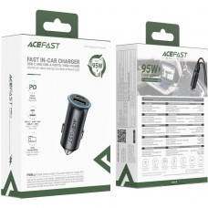 Автозарядка 2xUSB 95W (USB-C + USB-A) + cable USB-C B16 Acefast (6974316285304)