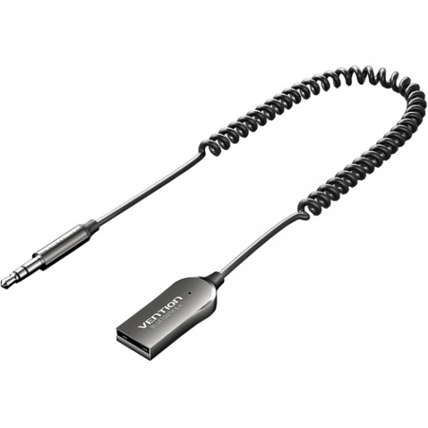 Автомобільний аудіоприймач AUX TRS 3.5мм USB Bluetooth 5.4 Coiled Cable 1.5M Gray Zinc Alloy (NAIHG)