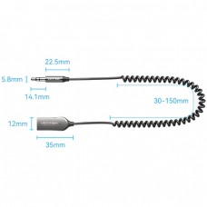 Автомобільний аудіоприймач AUX TRS 3.5мм USB Bluetooth 5.4 Coiled Cable 1.5M Gray Zinc Alloy (NAIHG)