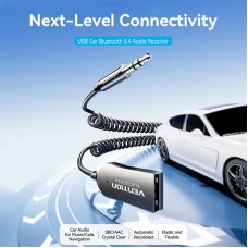 Автомобільний аудіоприймач AUX TRS 3.5мм USB Bluetooth 5.4 Coiled Cable 1.5M Gray Zinc Alloy (NAIHG)