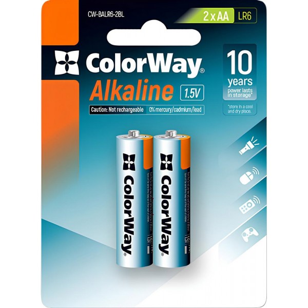 Батарейка AA/LR06 Лужна Power СolorWay BL (2шт.) (CW-BALR06-2BL)