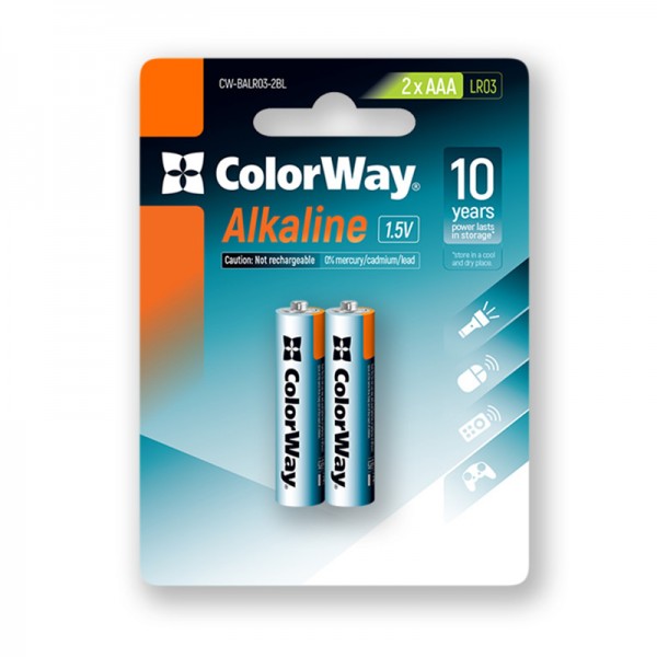 Батарейка AАА/LR03 Лужна Power СolorWay BL (2шт.) (CW-BALR03-2BL)