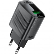 Зарядний пристрій 1xUSB-A 18W + Type-C cable A90 Fast Charger Black Acefast (6974316280064)