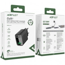Зарядний пристрій 1xUSB-A 18W + Type-C cable A90 Fast Charger Black Acefast (6974316280064)