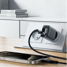 Зарядний пристрій 1xUSB-A 18W + Type-C cable A90 Fast Charger Black Acefast (6974316280064)