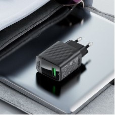 Зарядний пристрій 1xUSB-A 18W + Type-C cable A90 Fast Charger Black Acefast (6974316280064)