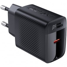 Зарядний пристрій 1xUSB-C 20W + Type-C cable A82 Fast Charger Black Acefast (6974316280057)