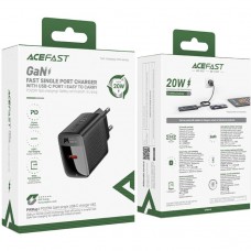 Зарядний пристрій 1xUSB-C 20W + Type-C cable A82 Fast Charger Black Acefast (6974316280057)