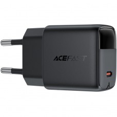 Зарядний пристрій 1xUSB-C 20W Gan A113 Fast Charger with digital display black Acefast (6974316284413)