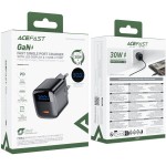 Зарядний пристрій 1xUSB-C 30W Gan A115 Fast Charger + USB-C cable black Acefast (6974316284451) Зарядний пристрій 1xUSB-C 30W Gan A115 Fast Charger + USB-C cable black Acefast (6974316284451)