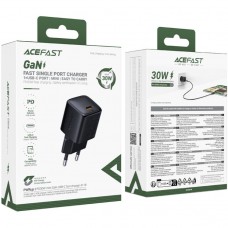 Зарядний пристрій 1xUSB-C 30W Gan A118 Fast Charger + USB-C cable black Acefast (6974316285175)