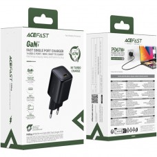 Зарядний пристрій 1xUSB-C 67W Gan A134 Fast Charger Black Acefast (6974316285717)
