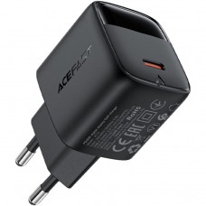 Зарядний пристрій 1xUSB-С 30W with digital display Gan A115 Black Acefast (6974316284444)