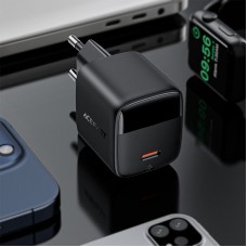 Зарядний пристрій 1xUSB-С 30W with digital display Gan A115 Black Acefast (6974316284444)