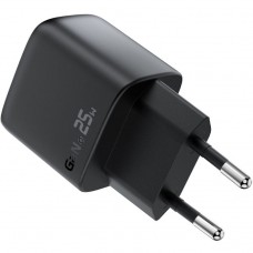 Зарядний пристрій 2xUSB 25W (USB-C+USB-A) with digital display Gan A114 Black Acefast (6974316284437)