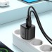 Зарядний пристрій 2xUSB 25W (USB-C+USB-A) with digital display Gan A114 Black Acefast (6974316284437)