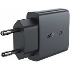 Зарядний пристрій 2xUSB 30W (USB-C+USB-A) Gan A69 ultra-thin Fast Charger Black Acefast (6974316282709)