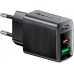 Зарядний пристрій 2xUSB 30W (USB-C+USB-A) Gan A98 Black Acefast (6974316283263)