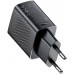 Зарядний пристрій 2xUSB 30W (USB-C+USB-A) Gan A98 Black Acefast (6974316283263)