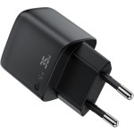 Зарядний пристрій 2xUSB 35W (USB-C+USB-A) with digital display Gan A116 Black Acefast (6974316284468) Зарядний пристрій 2xUSB 35W (USB-C+USB-A) with digital display Gan A116 Black Acefast (6974316284468)