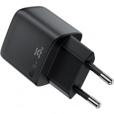 Зарядний пристрій 2xUSB 35W (USB-C+USB-A) with digital display Gan A116 Black Acefast (6974316284468)