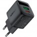 Зарядний пристрій 2xUSB 35W (USB-C+USB-A) with digital display Gan A116 Black Acefast (6974316284468)