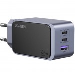 Зарядний пристрій 3xUSB 65W (2xUSB-C+USB-A) Gan Nexode Fast Charger Сірий X553 Ugreen (35042)