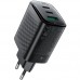 Зарядний пристрій 3xUSB 67W (2xUSB-C+USB-A) Gan A108 Fast Charger Black Acefast (6974316284048)