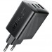 Зарядний пристрій 3xUSB 67W (2xUSB-C+USB-A) Gan A108 Fast Charger Black Acefast (6974316284048)
