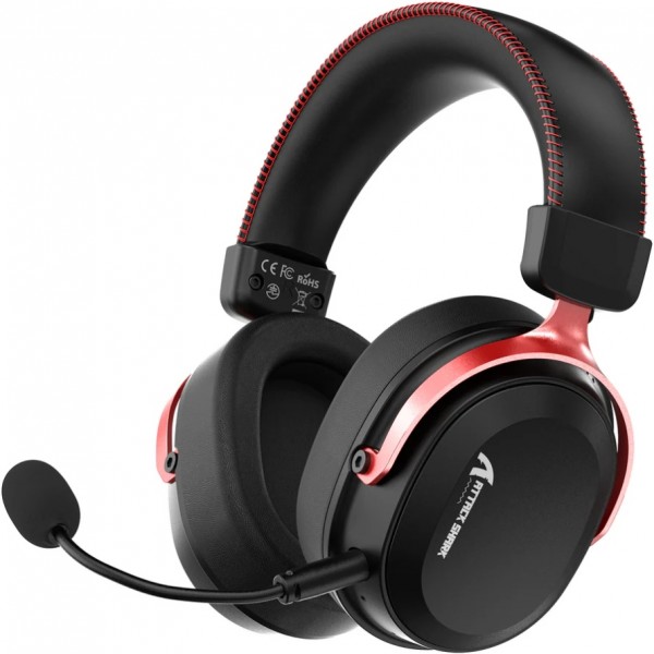 Ігрова гарнітура Attack Shark L30PRO Wireless 2.4GHz/Bluetooth/3.5mm AUX/AUX-to-Type-C Black and Red (L30PROBR_AS)
