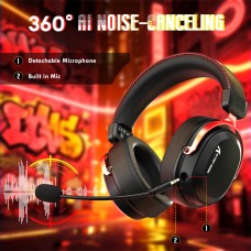 Ігрова гарнітура Attack Shark L30PRO Wireless 2.4GHz/Bluetooth/3.5mm AUX/AUX-to-Type-C Black and Red (L30PROBR_AS)