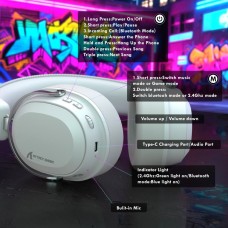 Ігрова гарнітура Attack Shark L30PRO Wireless 2.4GHz/Bluetooth/3.5mm AUX/AUX-to-Type-C White (L30PROW_AS)