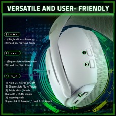 Ігрова гарнітура Attack Shark L80PRO Wireless 2.4GHz/Bluetooth/3.5mm White (L80PROW_AS)