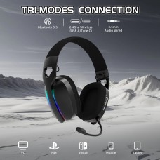 Ігрова гарнітура Attack Shark L90 Wireless 2.4GHz/Bluetooth/3.5mm PS4/PS5/Switch/Xbox/Mac/PC Black (L90B_AS)
