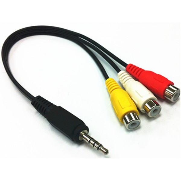 Кабель Audio/Video Jack 3.5mm M 3 x RCA F 0.15 м (S0383)