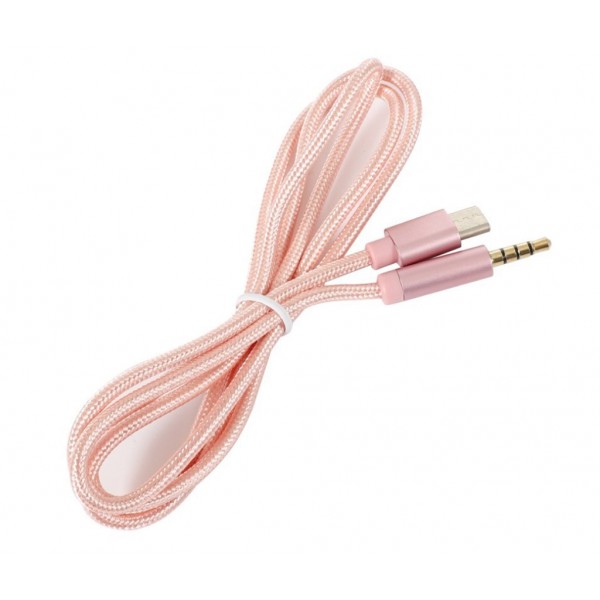 Кабель AUX Type-C - TRRS Audio M/M 1м Pink (S0996)