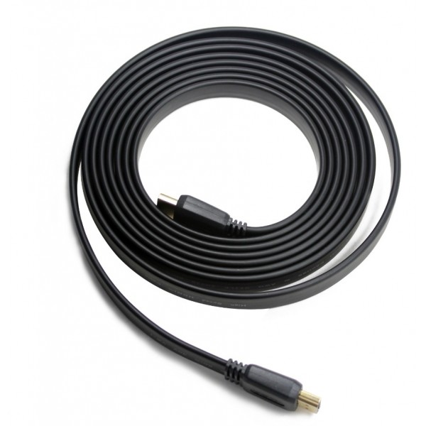 Кабель HDMI M - M 1.5 м V1.4 4K 60Hz плаский чорний (B00548)