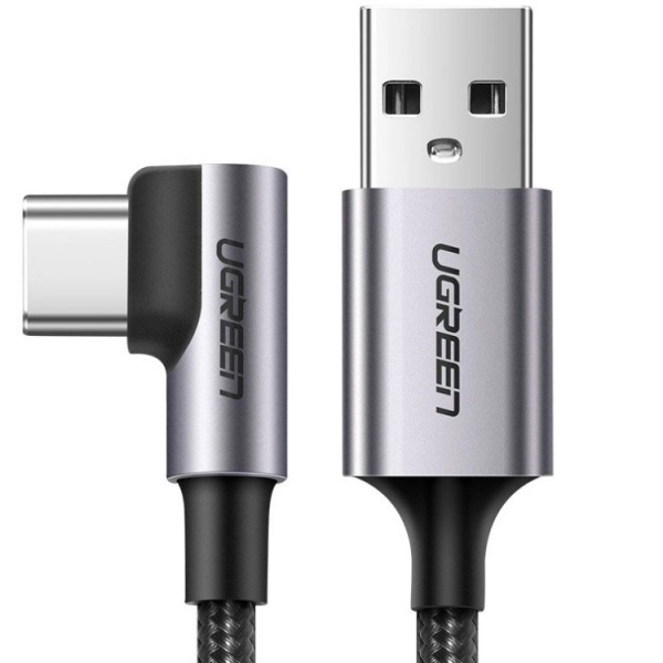 Кабель USB 2.0 AM-Type-C M 1 м 90°  (12V/3A) Чорний US284 UGREEN (50941)