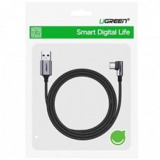 Кабель USB 2.0 AM-Type-C M 1 м 90°  (12V/3A) Чорний US284 UGREEN (50941)