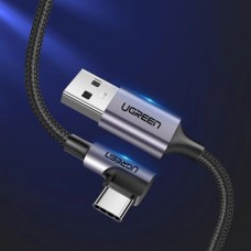 Кабель USB 2.0 AM-Type-C M 1 м 90°  (12V/3A) Чорний US284 UGREEN (50941)