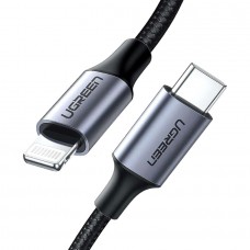 Кабель USB 2.0 Type-C M-Lightning M  1.0м  60W чорний  US304 UGREEN (60759)