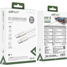 Кабель USB 2.0 Type-C M-M 1.2 м 60W ultra-thin White C24-03 Acefast (6974316286257) Кабель USB 2.0 Type-C M-M 1.2 м 60W ultra-thin White C24-03 Acefast (6974316286257)