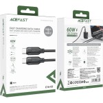 Кабель USB 2.0 Type-C M-M  1.2 м 60W Black  TPE C16-03 Acefast (6974316283805)