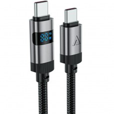 Кабель USB 2.0 Type-C M-M 1.2 м 60W digital display Black C15-03 Acefast (6974316283720) Кабель USB 2.0 Type-C M-M 1.2 м 60W digital display Black C15-03 Acefast (6974316283720)